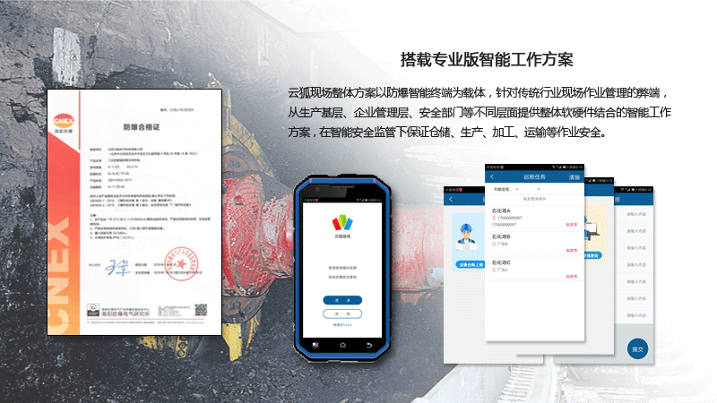 云狐A11F- 煤矿防爆手持终端及格证书展示